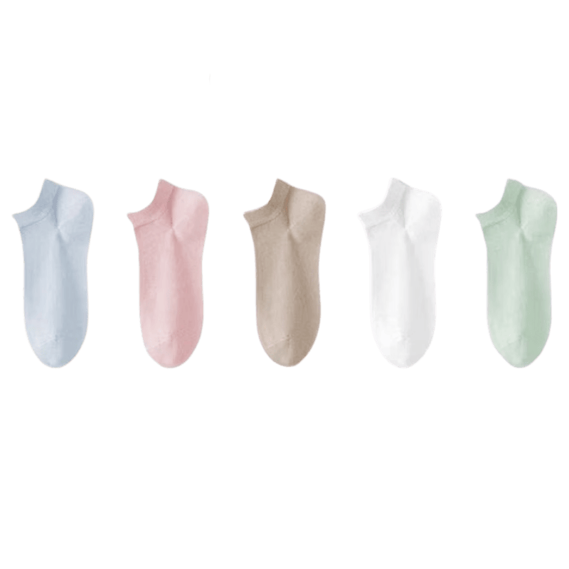 Miiow Disposable Women's Socks Non-Compression Breathable Cotton One Size Short Wash-Free Daily Throwaway Portable Travel Business Colorful 10 Pairs