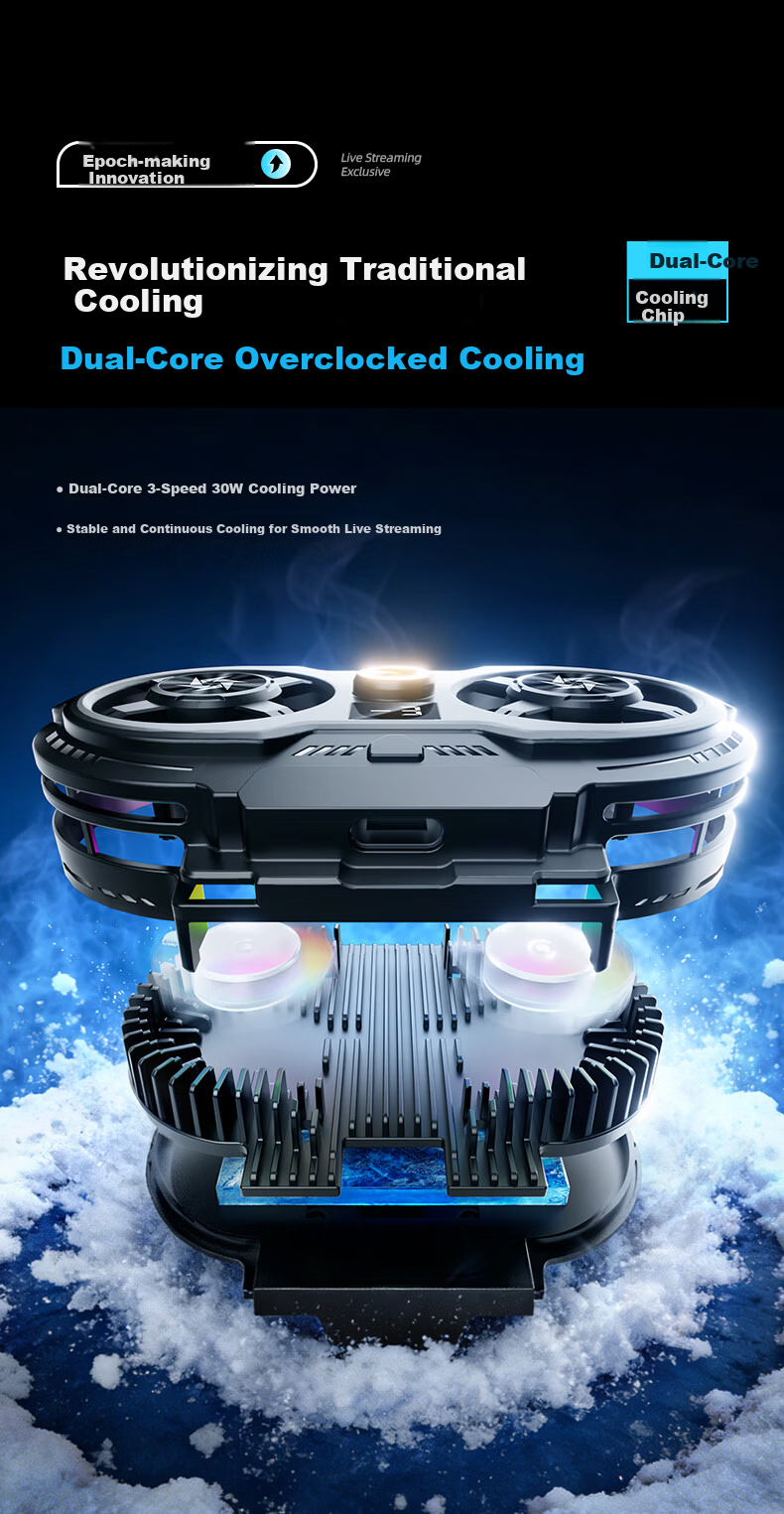 STEK Dual-Core Cooling | Smart AI Temperature Control Mobile Phone Cooler Live Streaming Cooling Device Semiconductor Cooling Back Clip for Apple iPhone 17 4