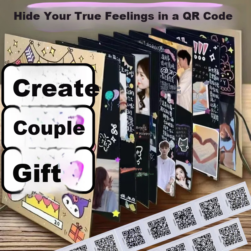 Shushan Recording Sticker QR Code Recording Card Greeting Card Creative Gift Confession Birthday Handmade DIY Qixi Festival Gift 3