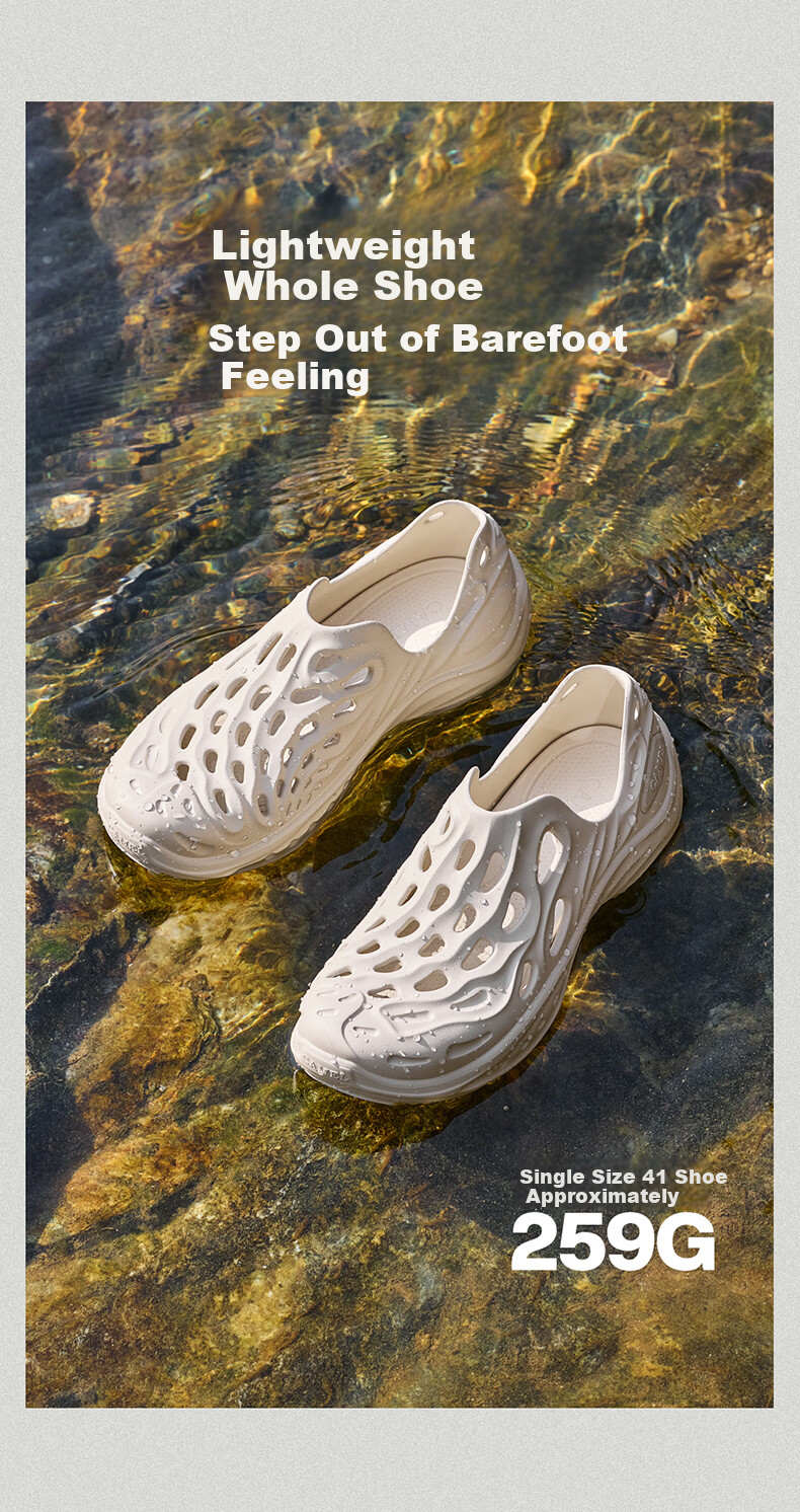 CAMEL Men's G16M776008 Irregular Summer Hollow Breathable Outdoor Beach Sandals Stalactite White Size 43 9