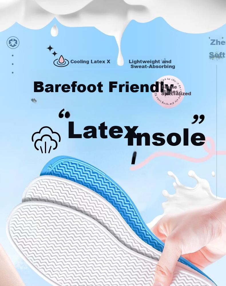 Footprint Tribe Barefoot Magic Insoles Men's Summer Breathable Sweat-Absorbing Odor-Resistant Latex Non-Stick Insoles Size 39-40 [2 Pairs] 1