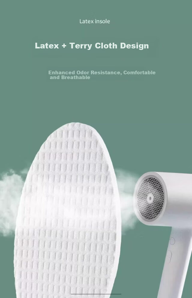 Vitality Summer Thin Latex Insoles Women's Barefoot Non-Slip Odor-Resistant Sweat-Absorbing Breathable Soft Elastic Long-Standing Comfort Military Training Men 8