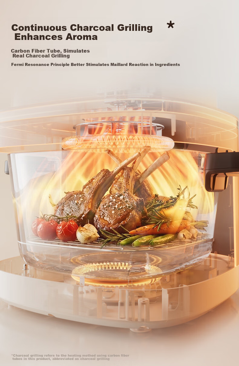 Joyoung Air Fryer, 2026 New Space Capsule Design, All-Glass, Zero Coating, Stainless Steel, Visible Touchscreen, No Flipping Required, 5.8L Capacity, Multi-Functional Home Use [Same Model As Used in Food Competitions] 10