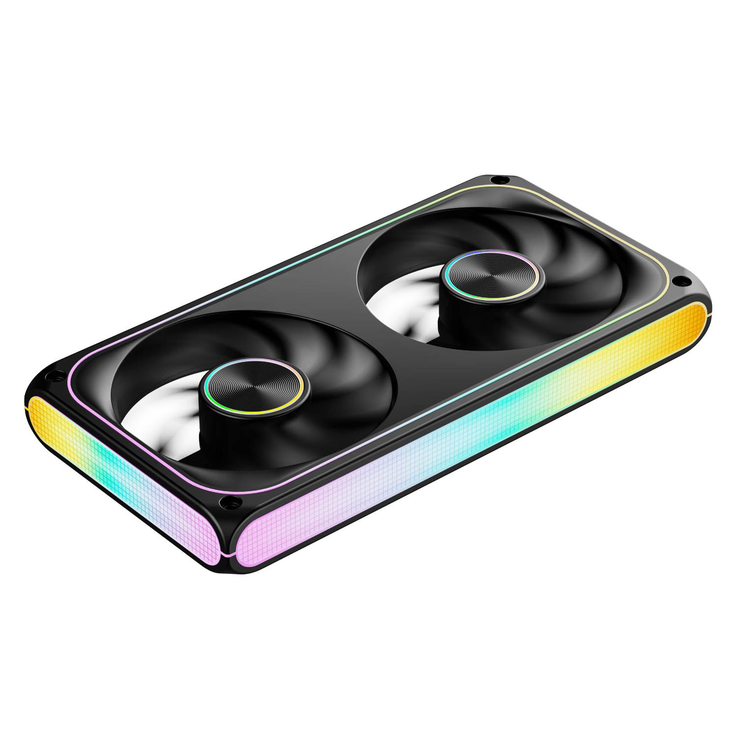 Aigo Xingcan Magic Cube U240 Dual Fan Black Reverse Blade Computer Case Fan ARGB Lighting Narrow Aperture Design Automotive Grade LEDs
