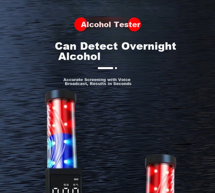 ZhuGu Portable Alcohol Tester Digital Breathalyzer High-Precision Metal Alcohol Detector 4