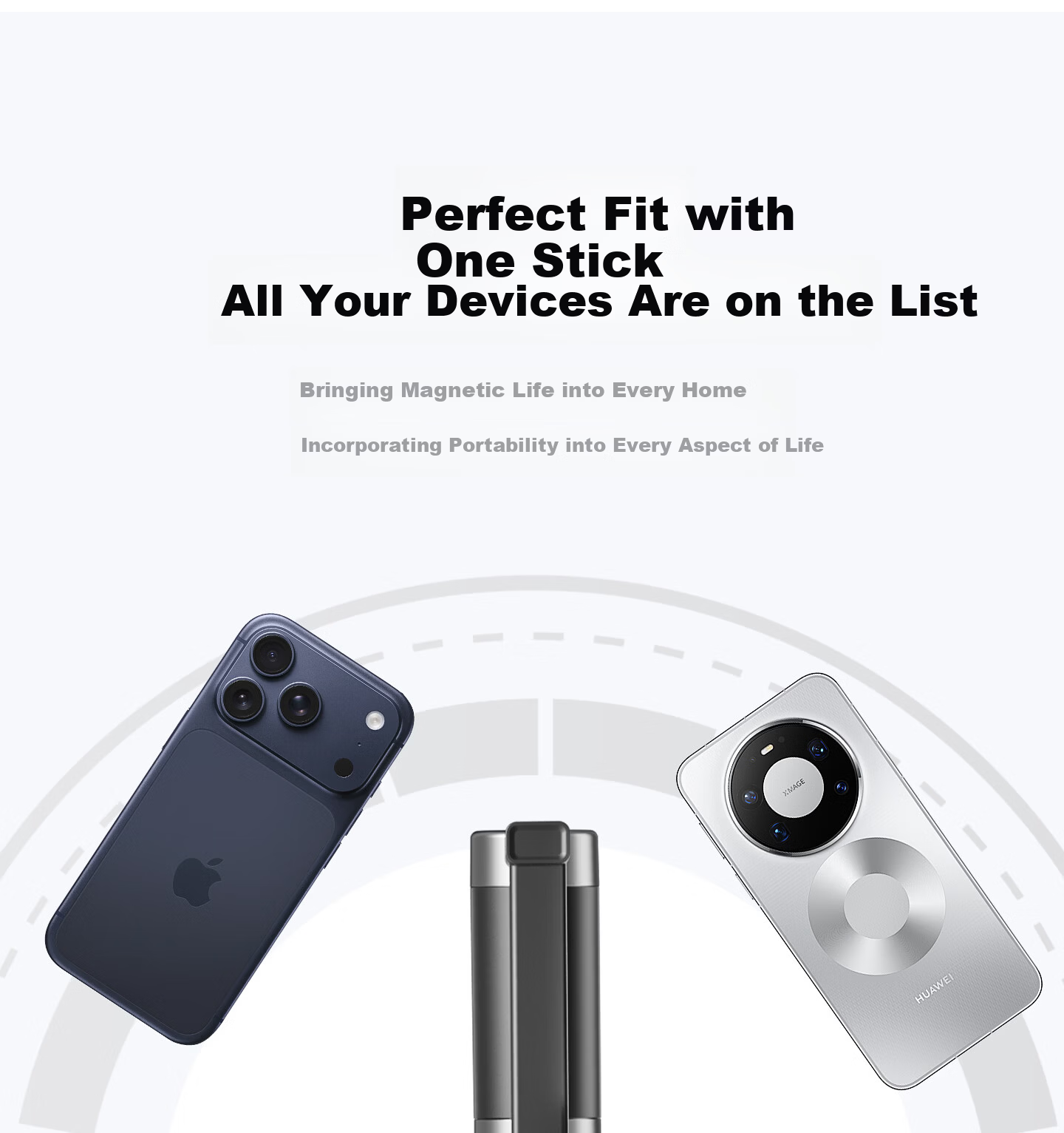 Philips Magnetic Phone Selfie Stick Portable Travel Selfie Tool Outdoor Vlog Live Streaming Photography Universal Accessory MagSafe Magnetic Rotating Anti-Shake Tripod 5319 19
