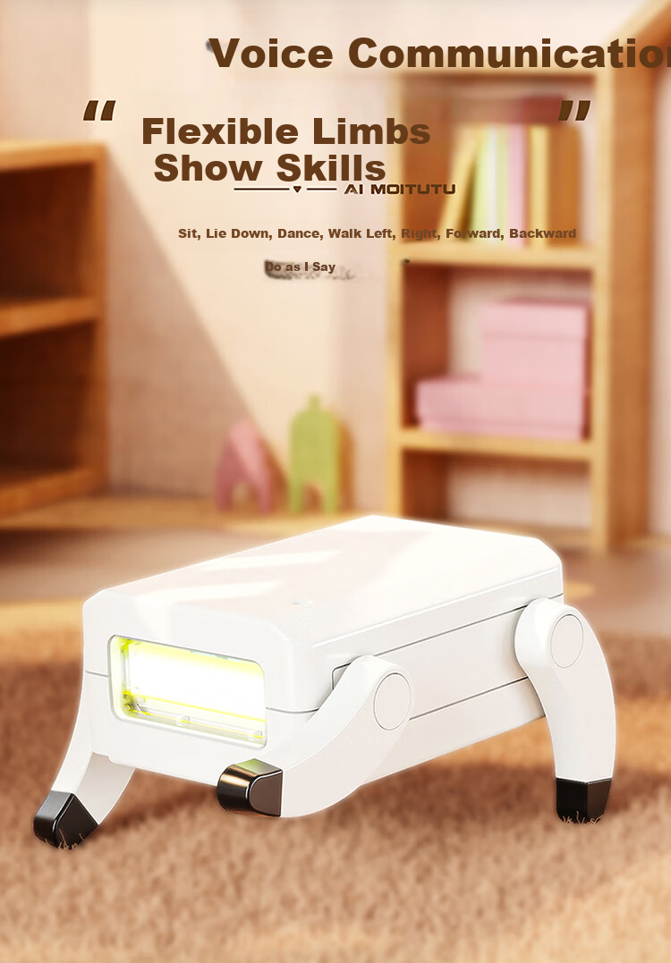 MOITUTU Intelligent Robot Dog Electronic Pet Desktop Companion AI Robot Toy Birthday Holiday Gift 4