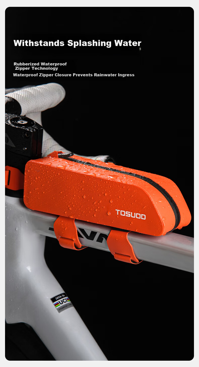Captain Tas Waterproof Bicycle Frame Bag Front Tube Bag Cycling Accessories Black 2