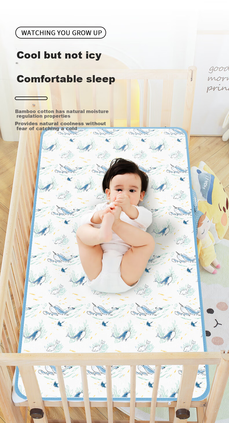 Nanjiren Baby Bamboo Fiber Cooling Mat for Crib Toddler Children's Nap Mat 65*120cm 7