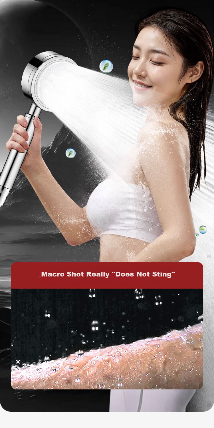 Del 28-Year Brand 304 Stainless Steel High-Pressure Shower Set Two-Piece Stainless Steel Booster Showerhead 5