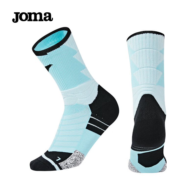 JOMA Basketball Socks for Men And Women, Professional Breathable Sweat-Absorbing Terry Socks for Running, Badminton, Casual Sports, Green, One Size Fits All