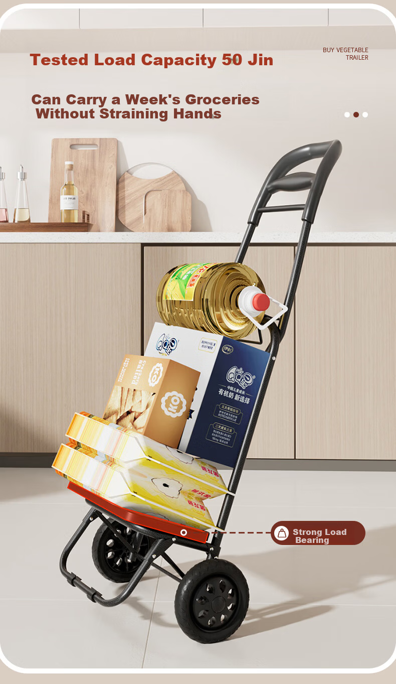 DU PONT Portable Foldable Grocery Cart Household Flatbed Shopping Trolley Stair-Climbing Helper 7