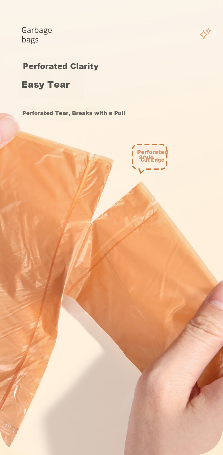 Meiliya Caramel Coffee Vest Garbage Bags 55x65cm 100pcs 1.2mil Thickened Large Kitchen Toilet Office Household 6