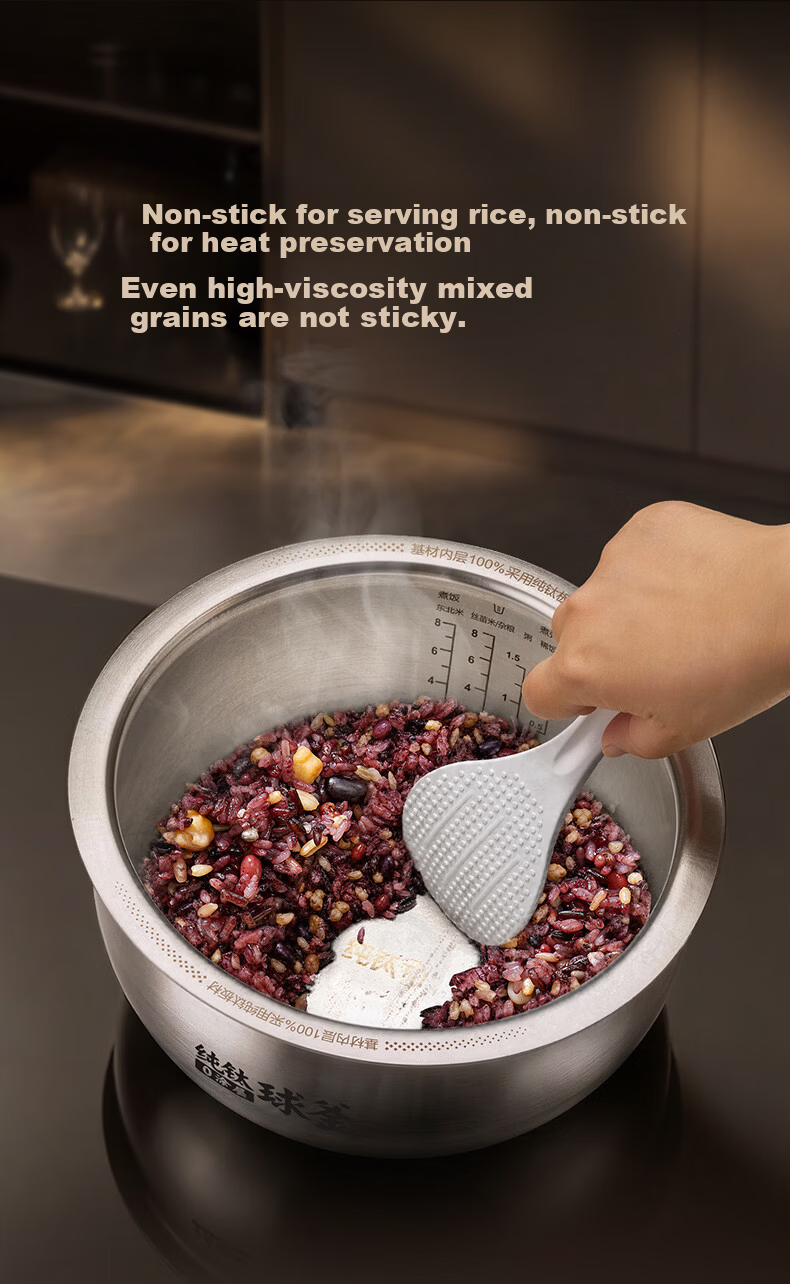 SUPOR Rice Cooker 1-8 People 4L IH Hot Air Integrated Pure Titanium Inner Pot Spherical Pot 0 Coating Non-Stick Low Sugar Household Smart Reservation Multifunction New Model F40Q97S 6
