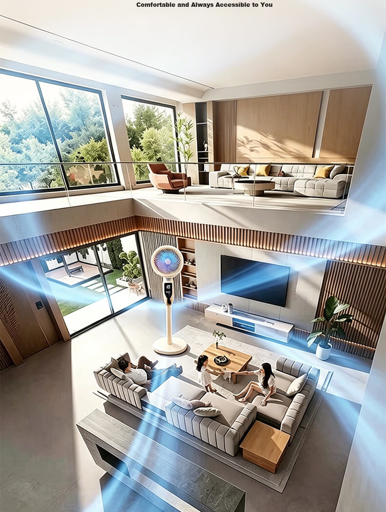 AUX [DC Inverter Pure Copper Motor] Air Circulation Fan High Wind Power Floor Fan Table Fan Three-in-One First-Level Energy Efficiency Silent Model FX-L72DR-DC Apricot Color 7