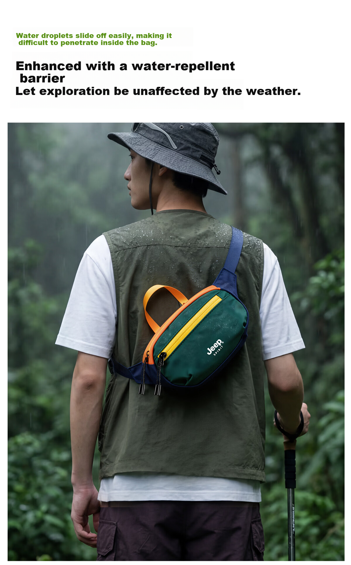 JEEP SPIRIT Outdoor Lightweight Chest Bag Men Outdoor Cycling Crossbody Bag Women Single Shoulder Sports Waist Bag Casual Small Phone Commuter Bag 6
