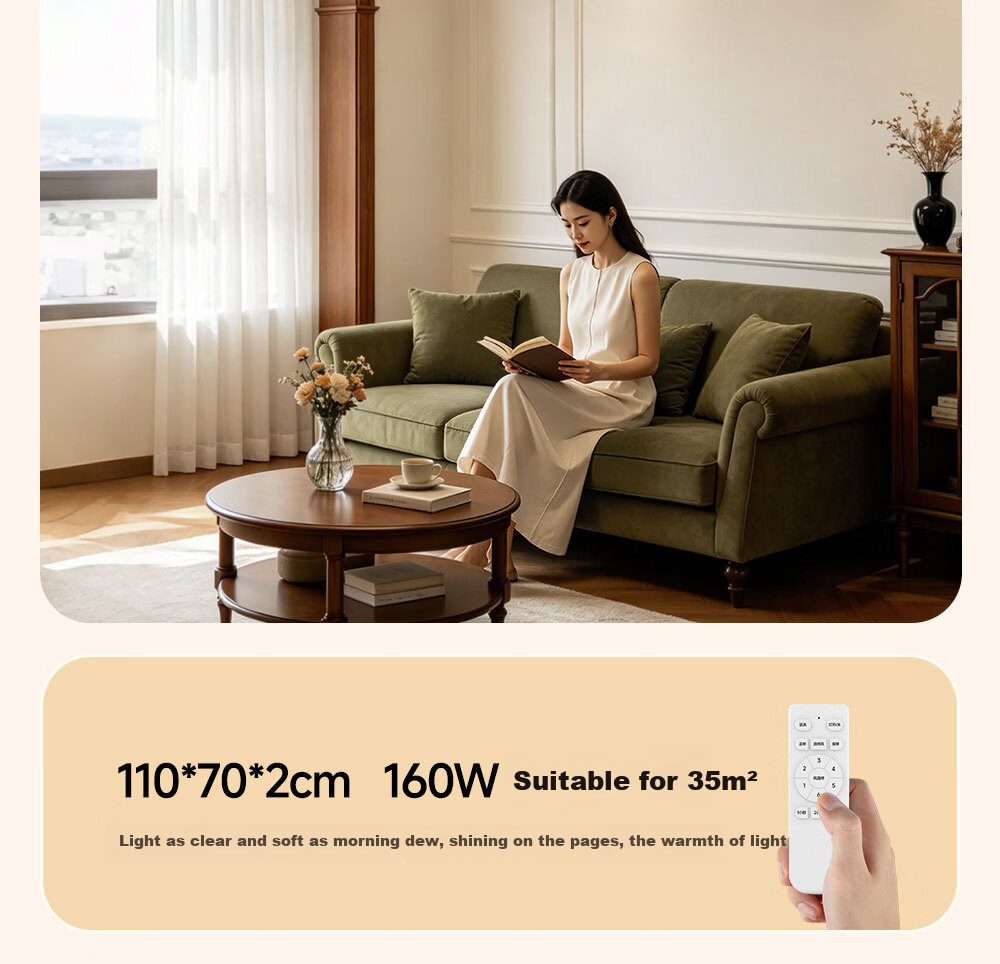 Kuka LED Ultra-thin Ceiling Light Vintage Eye-care PR Lighting Walnut 90CM for Living Room Bedroom [Installation Included] 35