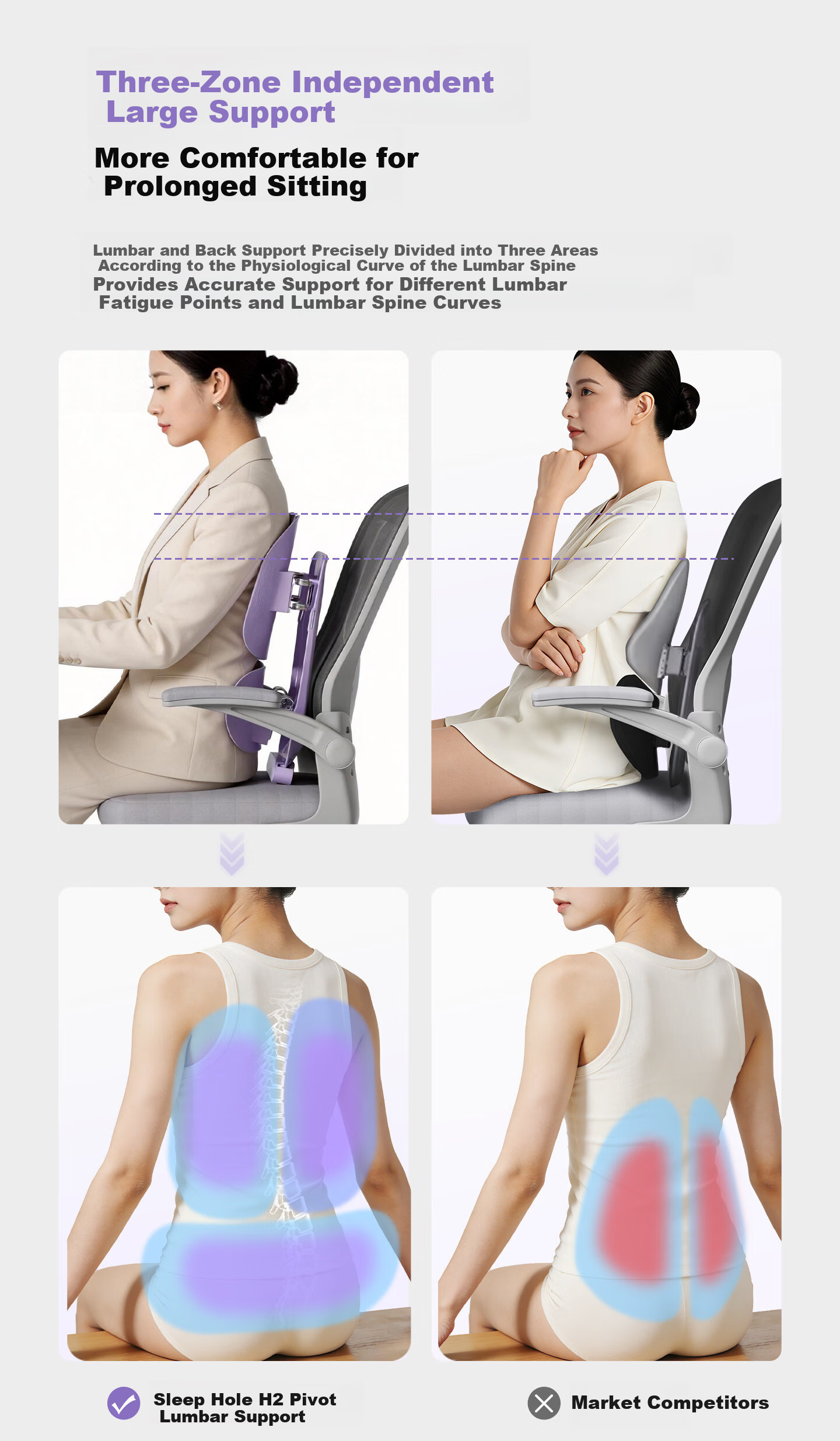 Sleeping Hole Pivot Lumbar Support Waist Protector Ergonomic Lumbar Cushion Seat Pad Office Chair Backrest Car Seat Cushion 11