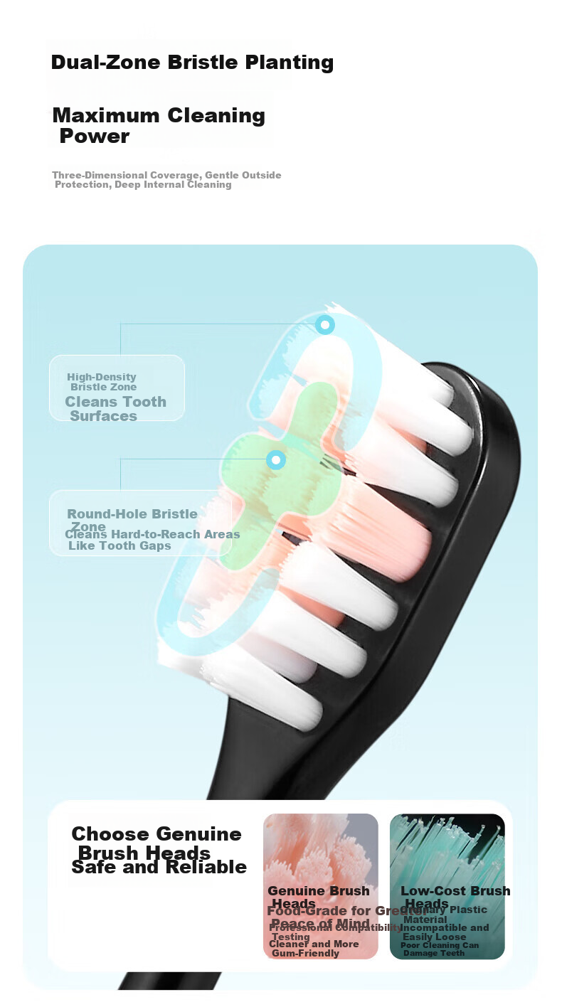 Ximalong Youth Electric Toothbrush for Ages 8-12-18, Soft Bristle Orthodontic Gum Care Electric Toothbrush for Middle and High School Students, Large Kids Electric Toothbrush, Birthday Gift for 12-Yea 8