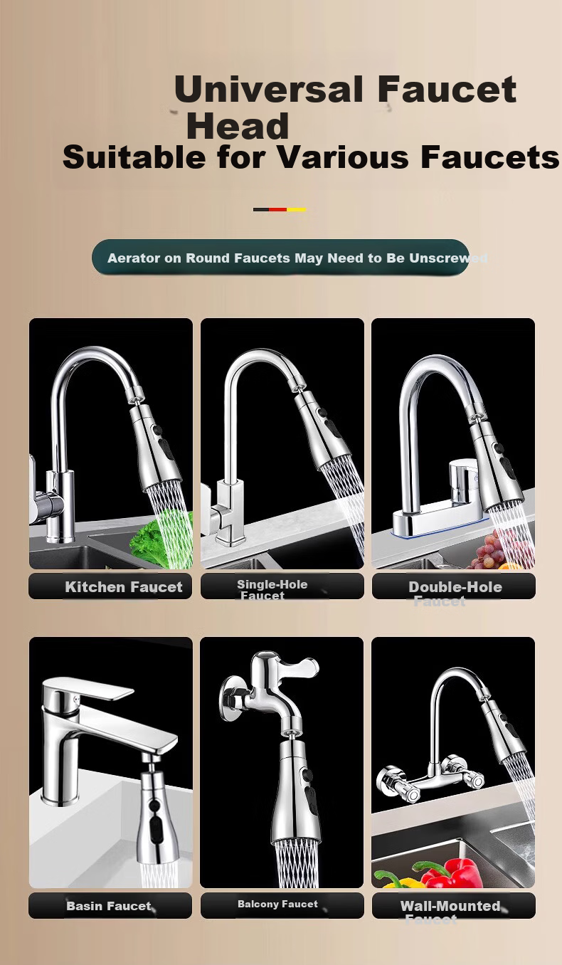 X-GRKE Germany Kitchen Faucet Splash Head Extender All-Copper Universal Connector 720° Kitchen Faucet FZ-01 7