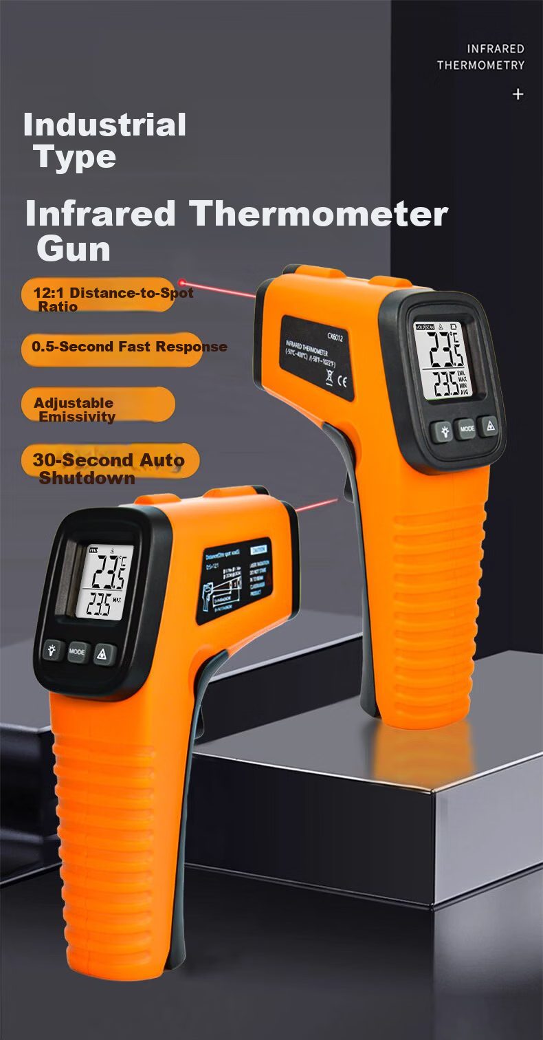 Pading Infrared Thermometer Industrial High-Precision Temperature Gun for Water, Oil, and Kitchen Baking Temperature Measurement 1