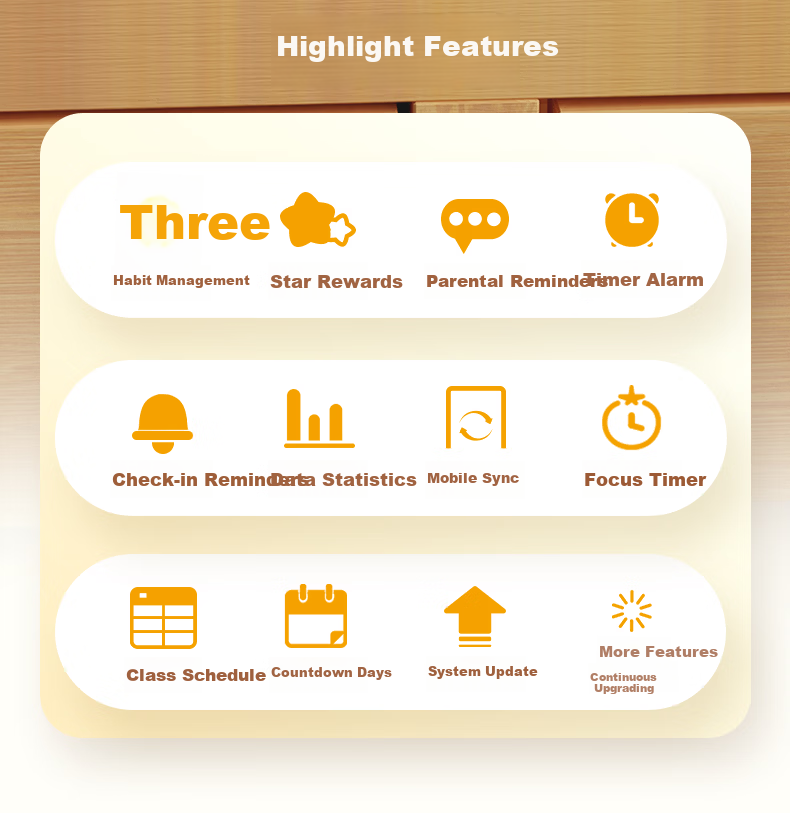 Guanguan Bear [Top Student Edition] Self-Discipline Punch Card Machine Elementary Student Habit Time Management Homework Timer Schedule Timer Alarm Clock Children's Day Gift 2