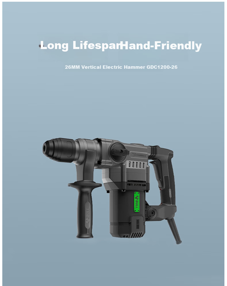 BULL Industrial Grade 1250W Electric Hammer High Power Wall Demolition Concrete Grooving Hammer GDC1250-32 1