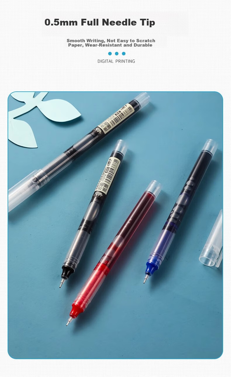 Xiaobaidian Red 0.5mm Neutral Liquid Rollerball Pen Full Needle Tube Red Correction Pen Large Capacity Carbon Ballpoint Pen 40pcs/Barrel RP007 6