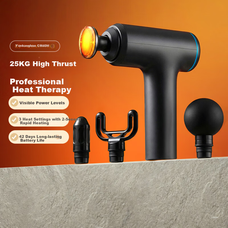 Yun Kang Bao Fascia Gun Muscle Massager Silent Professional Heat Therapy Fitness Massager Shoulder Neck Waist Back Full Body Muscle Massager Gift Recommended for Men and Women