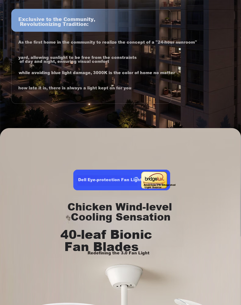Dell Fan Light Puri Eye Protection LED Invisible Blades Dining Bedroom Remote Dimming Integrated Bladeless Ceiling Fan Light Zhongshan 2