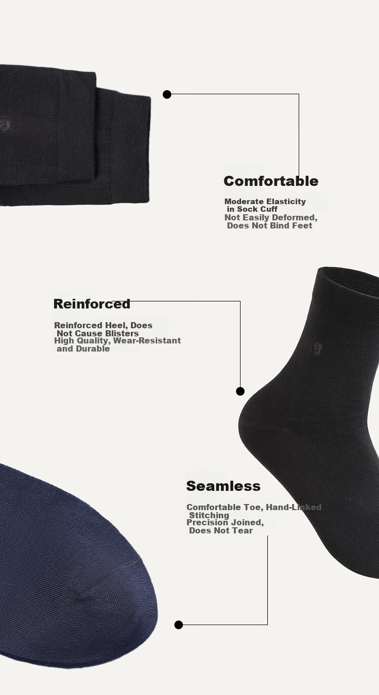 Pierre Cardin Men's 10A Antibacterial Pure Cotton Odor-Resistant Business Casual Mid-Calf Socks 5-Pack 11