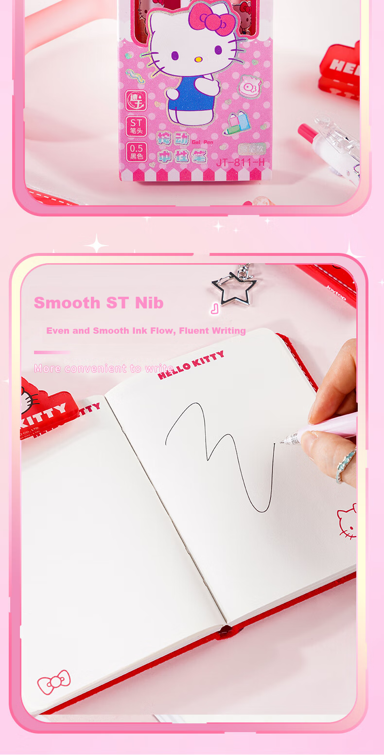 Joytop PEANUTS Officially Licensed Snoopy 0.5mm Black Retractable Quick-Dry Gel Pen Exam Smudge-Proof Student Practice Pen Signature Stationery 5