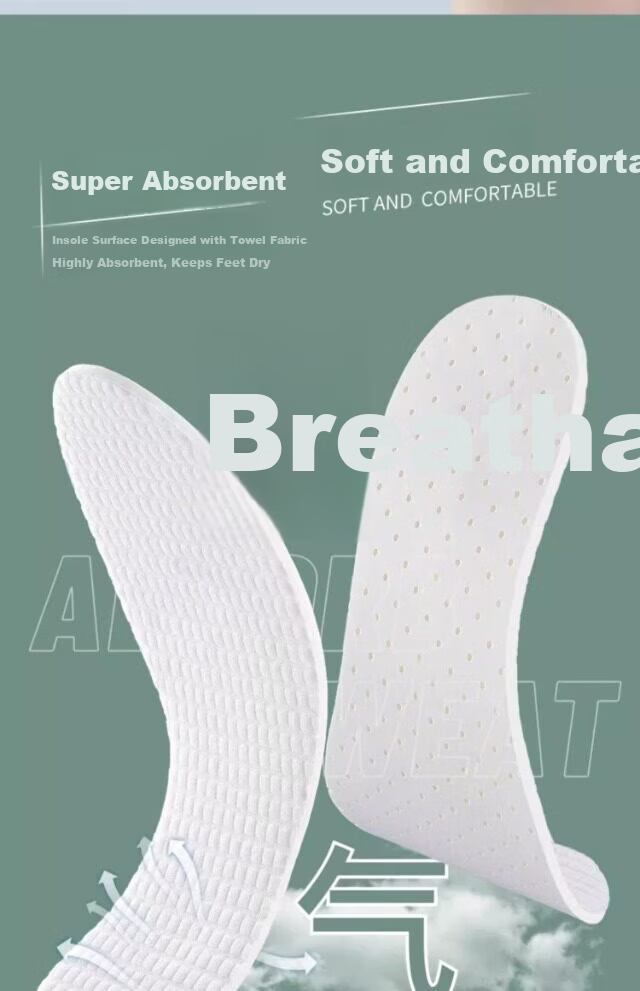 Vitality Summer Thin Latex Insoles Women's Barefoot Non-Slip Odor-Resistant Sweat-Absorbing Breathable Soft Elastic Long-Standing Comfort Military Training Men 6