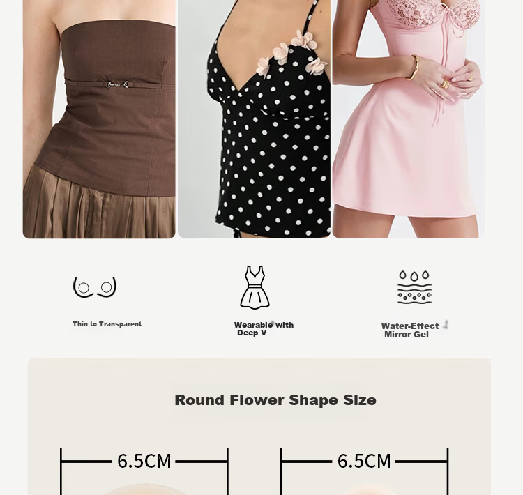 Jingshuran JD Private Label Shu Invisible Silicone Anti-Sweat Invisible Nipple Covers Round Skin Color 5 Pairs 9