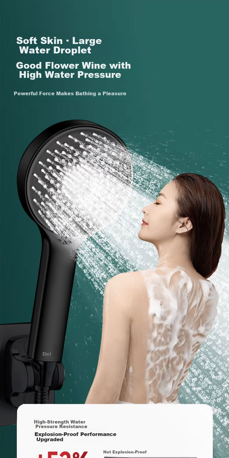 Del 28-Year Brand High-Pressure Shower Head Bathroom Large Water Flow Handheld Showerhead 335 Model 3