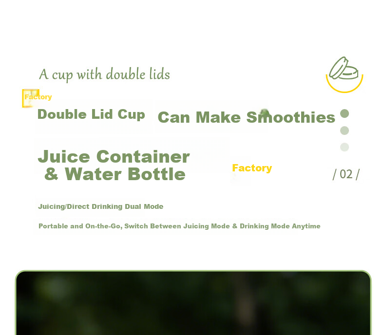 Zhenmi [Top Streamer 10% Off] Small Portable Juicer [J15 Upgraded Version] Multifunctional Juicer with Double Lid Smoothie Blender Cup 3