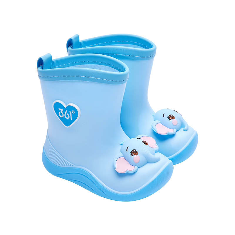 361° Kids Waterproof Non-Slip 3D Cartoon Rain Boots for Boys and Girls, Blue, Size 28