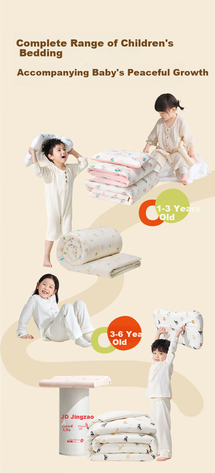 JD Jingzao Thai Imported Core Children's 94% Natural Latex Neck Support Pillow Infant Toddler Class A 3-6 Years Boys 10