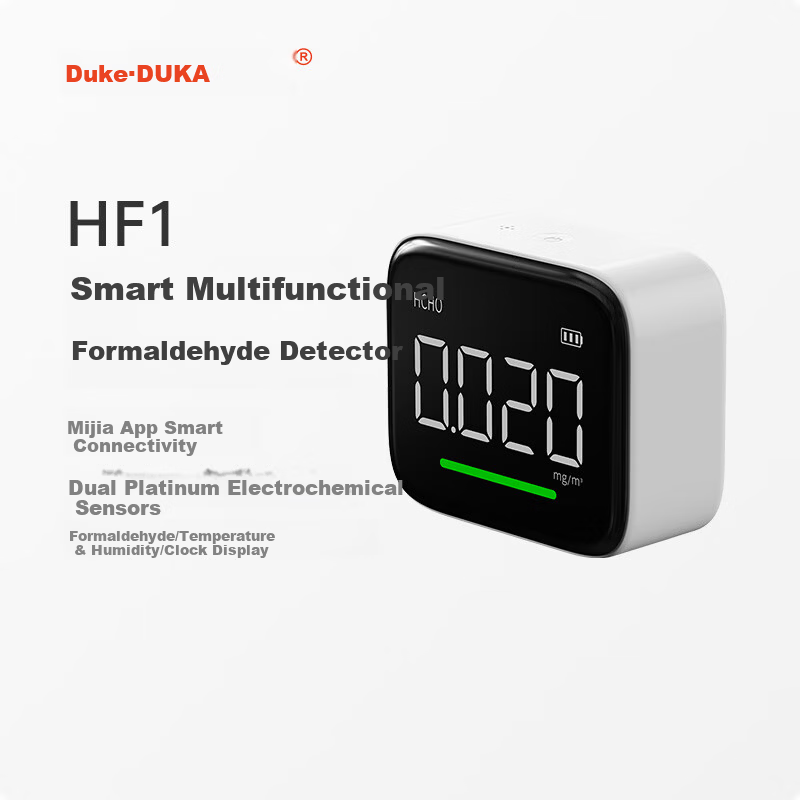 DUKA Formaldehyde Detector Home Formaldehyde Tester Air Quality Monitor Temperature Humidity Meter Clock Mijia Smart HF1