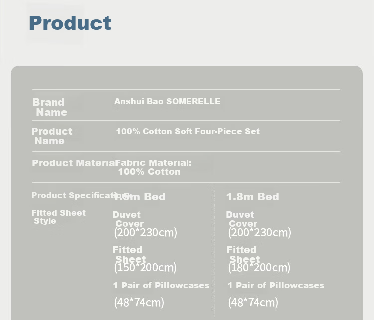 SOMERELLE A-Class Solid Color 60s Cotton Four-Piece Bedding Set 100% Combed Long-Staple Cotton Bed Linen 1.8m Fitted Sheet Set Sky Blue 10