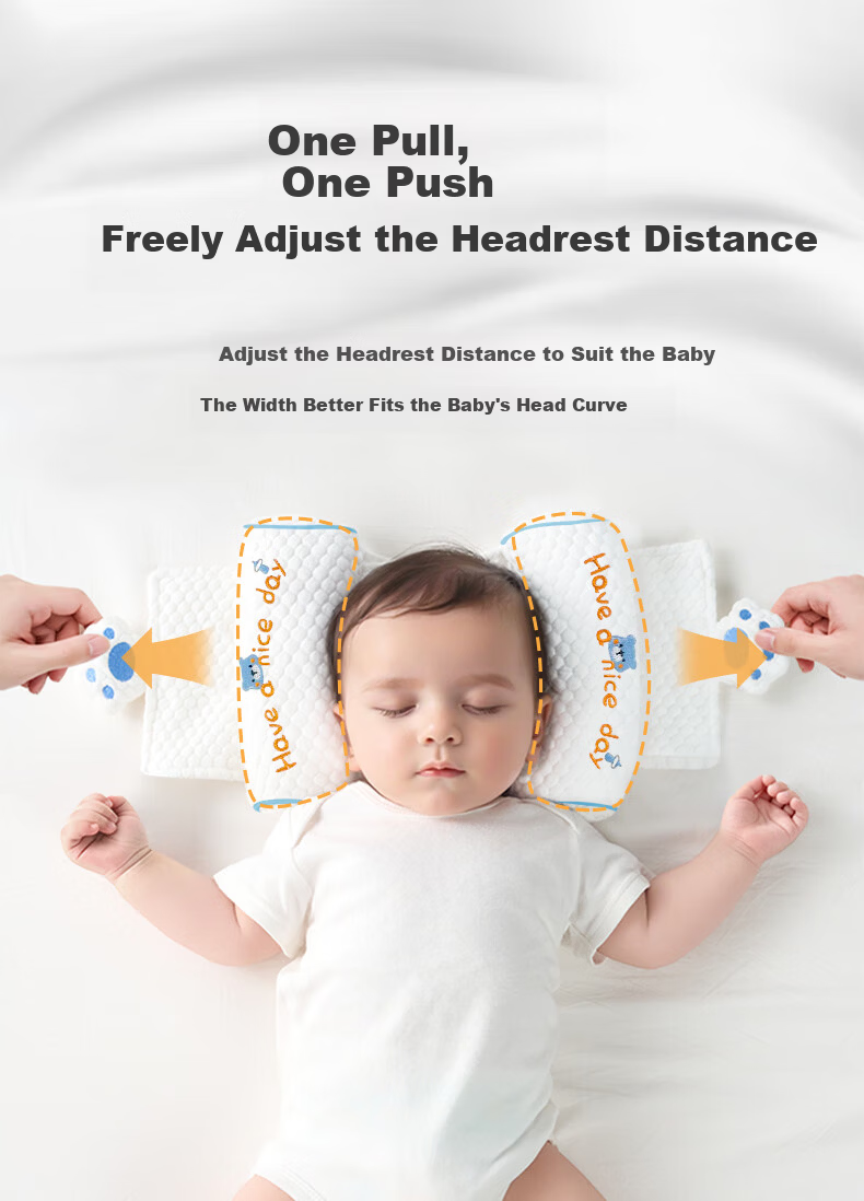 Ipoosi Baby Millet Shaping Pillow 0-6 Months Round Head Sleep Anti-Flat Head Removable Washable Newborn Adjustable Pillow 6