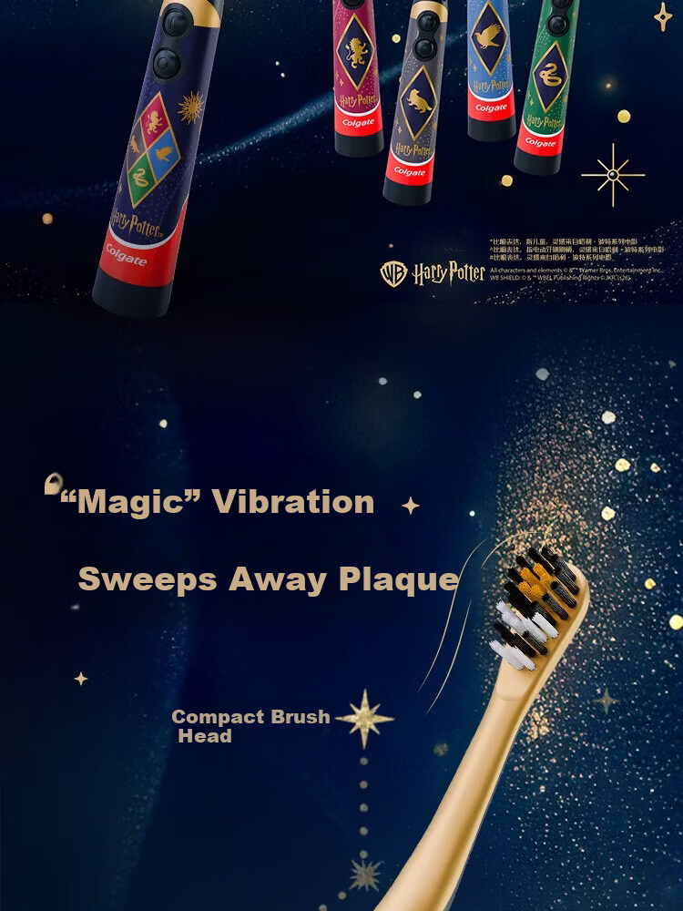 Colgate Harry Potter Ravenclaw Kids Electric Toothbrush for Ages 3-12 Birthday Gift Family Pack 520 Gift 2