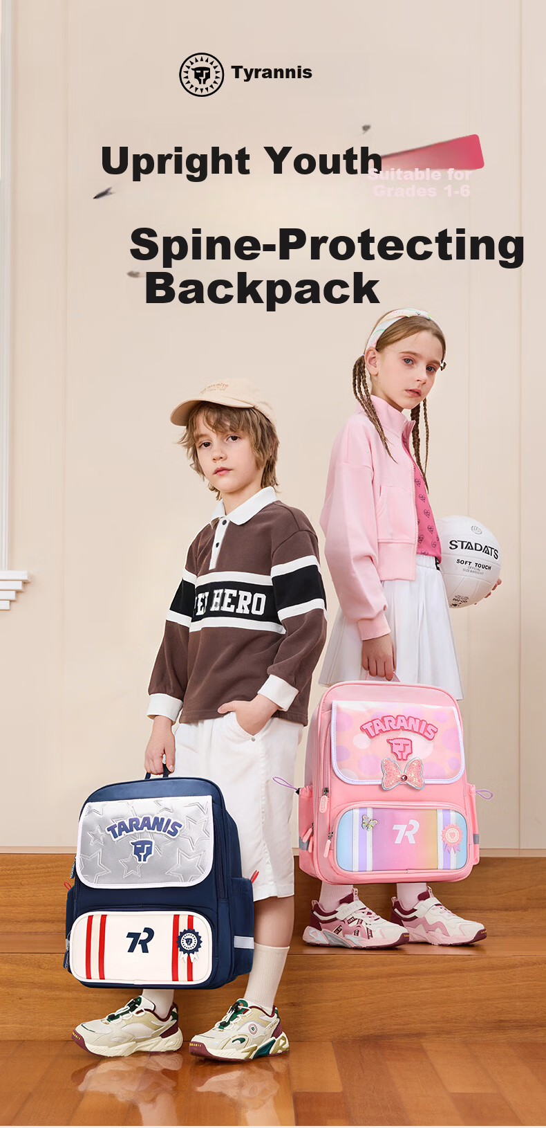 TARANIS Gina Recommended Children's School Backpack for Grades 1-3-6, Lightweight, Ergonomic, Large Capacity Double Shoulder Bag 2