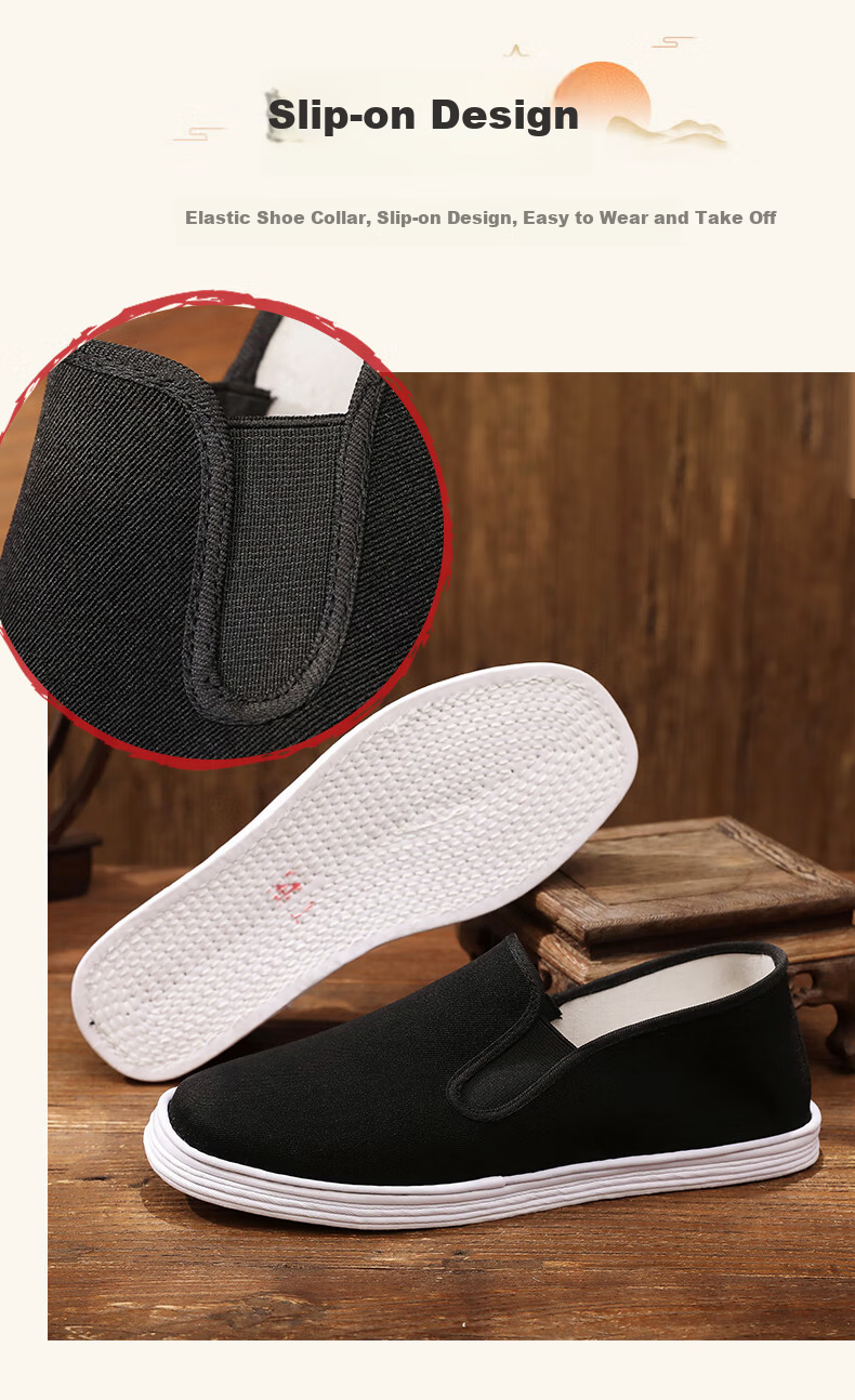 Hengyuanxiang Traditional Handmade Thousand-Layer Sole Cloth Shoes Spring Autumn Casual Elderly Old Beijing Cloth Shoes Men Black 45 6