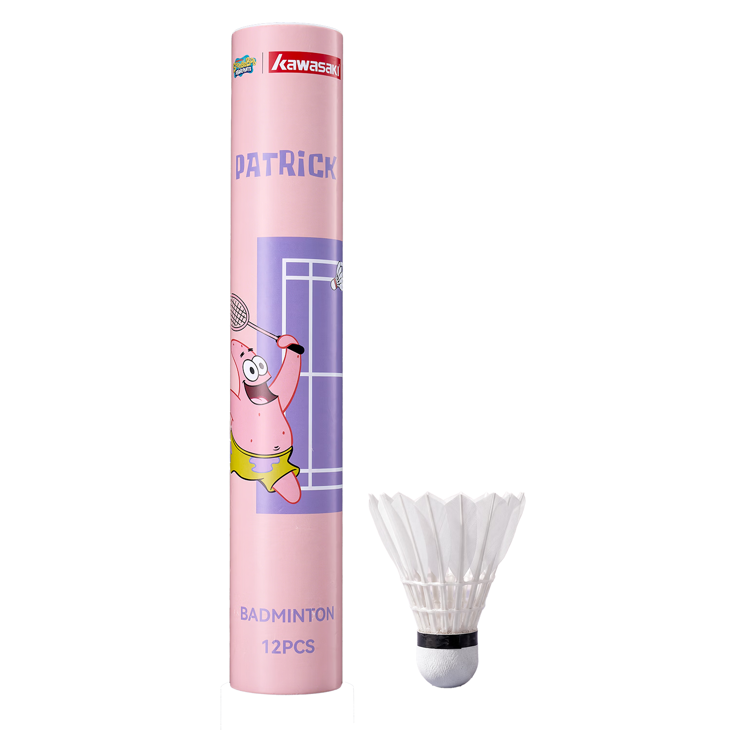 KAWASAKI SpongeBob Collaboration Goose Feather Badminton Shuttlecocks Durable Stable Flight Training Shuttlecocks Patrick Star 12-Pack