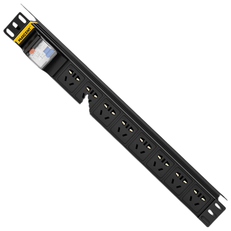 MAXCENT 32A Industrial-Grade PDU Cabinet Socket, 8 Outlets, 10A Output, Leakage Protection, Overload Protection, MG38257W Single P