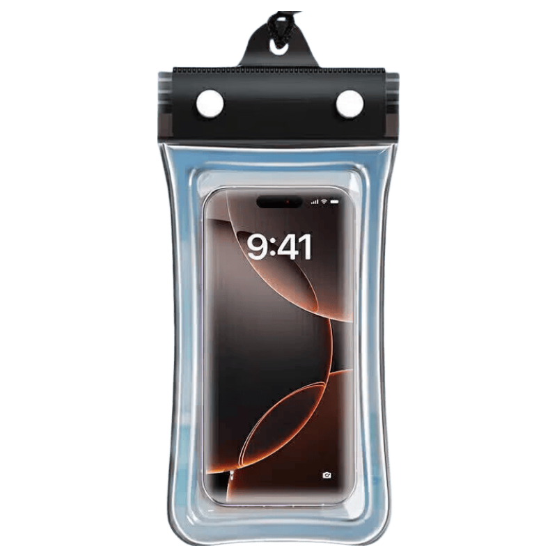 Bahainiao Waterproof Phone Pouch, Floatable, Touchscreen Compatible, with Airbag, Shockproof, for Swimming, Travel, Hot Springs, Underwater Delivery Riders, Lanyard