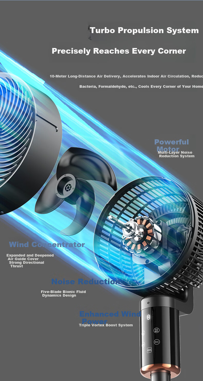 DIAMOND Air Circulation Fan Electric Fan Home Oscillating Pedestal Fan High Wind Ultra-Quiet Living Room Bedroom Fan 2503J with 10% Off for Top Streamers 10