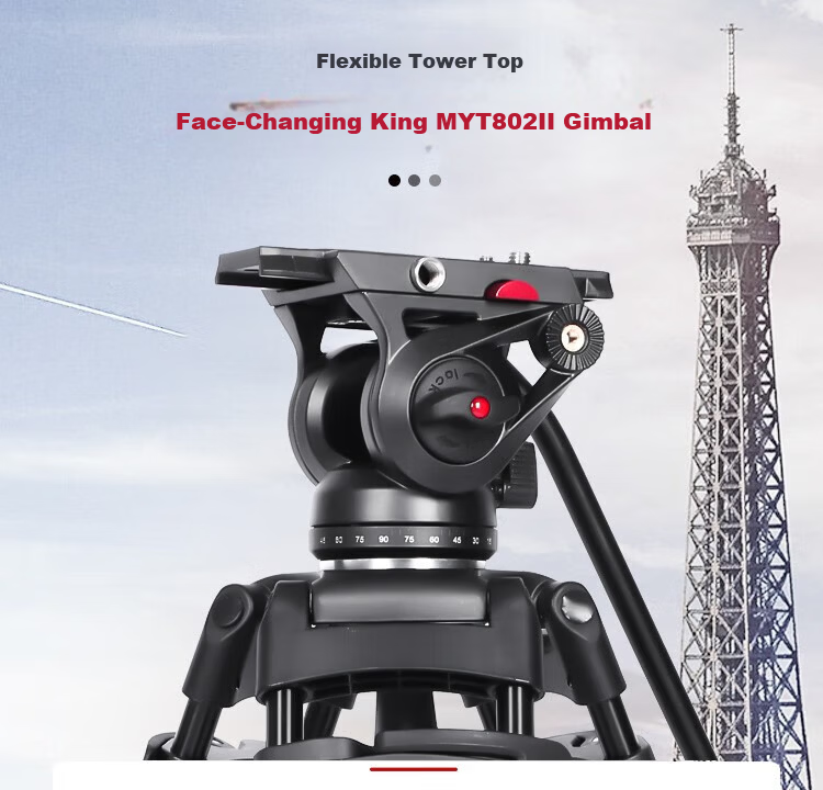 Miliboo MTT601II-AL Professional Camera Tripod Camera Stand DSLR Photography Tripod Hydraulic Damping Fluid Head Kit 3