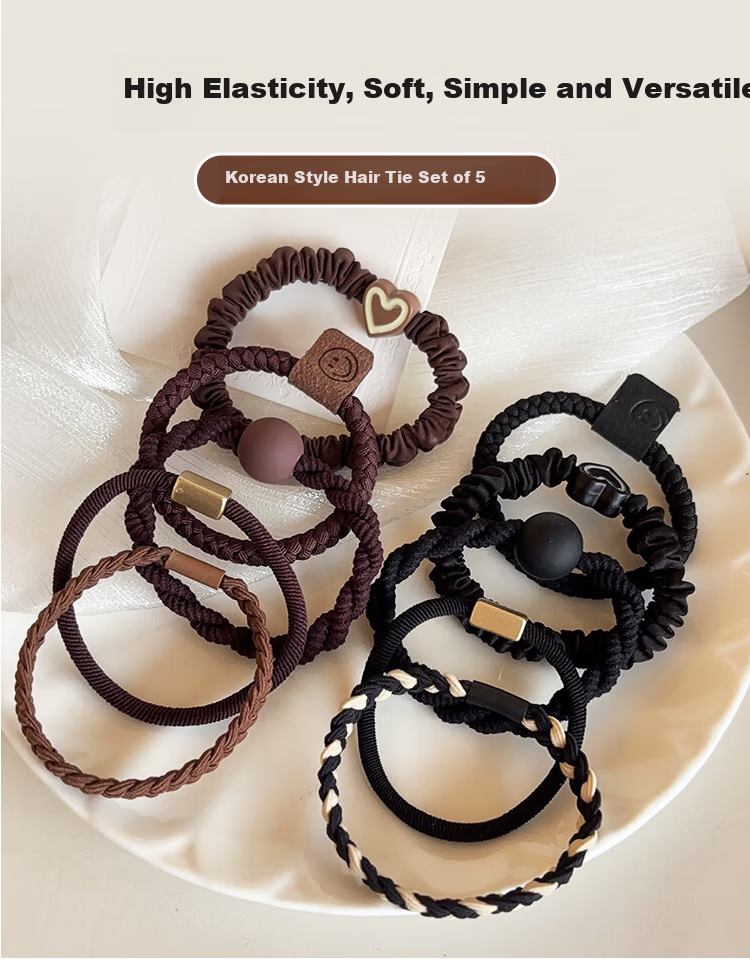 Yefili 12-Pack High Elasticity Seamless Extra Wide Thick Hair Ties Durable Hair Bands for Women High Ponytail Hair Accessories 1